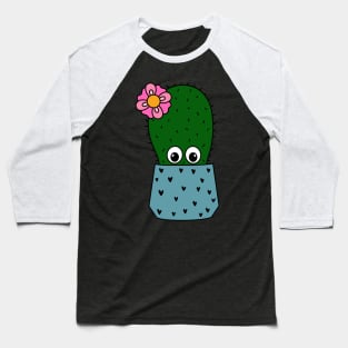 Cute Cactus Design #321: Cactus With A Pretty Flower Baseball T-Shirt